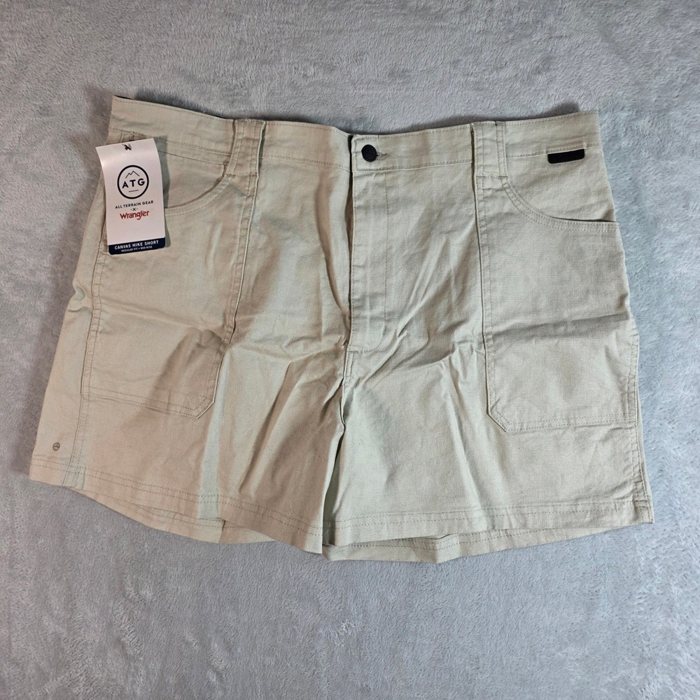 Wrangler‎ ATG Women's Canvas Hike Shorts Pelican Beige Cotton Linen Size 20